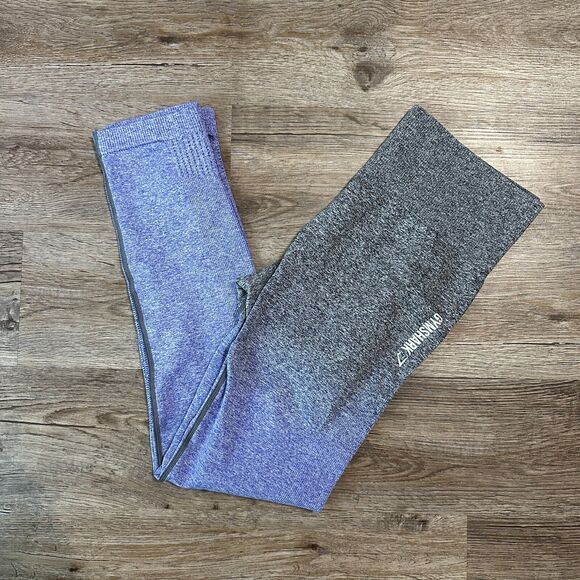 Gymshark Pants - Gymshark Adapt Seamless Ombre Leggings Grey Purple Size Medium